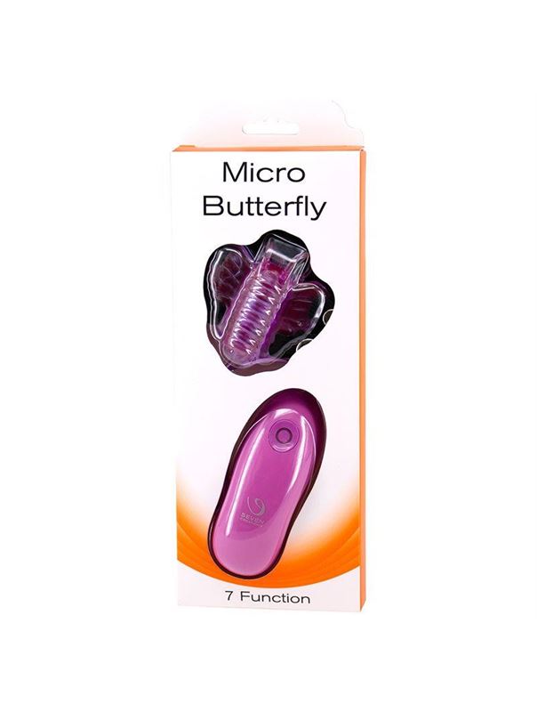 Лиловый клиторальный стимулятор MICRO BUTTERFLY в виде бабочки
