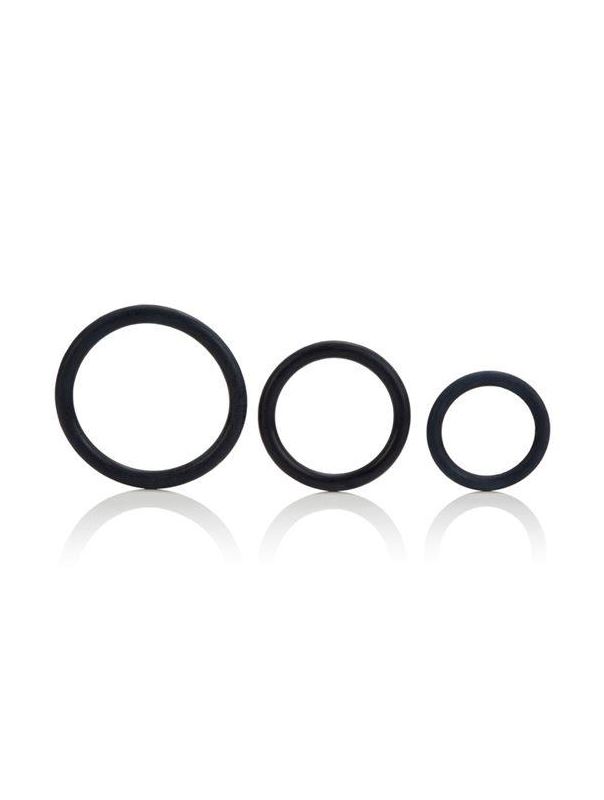 Набор чёрных эрекционных колец Tri-Ring