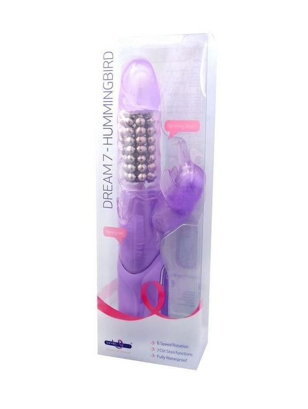 Вибратор с клиторальным стимулятором Premium Range Dream7 Hummingbird - 12 см.