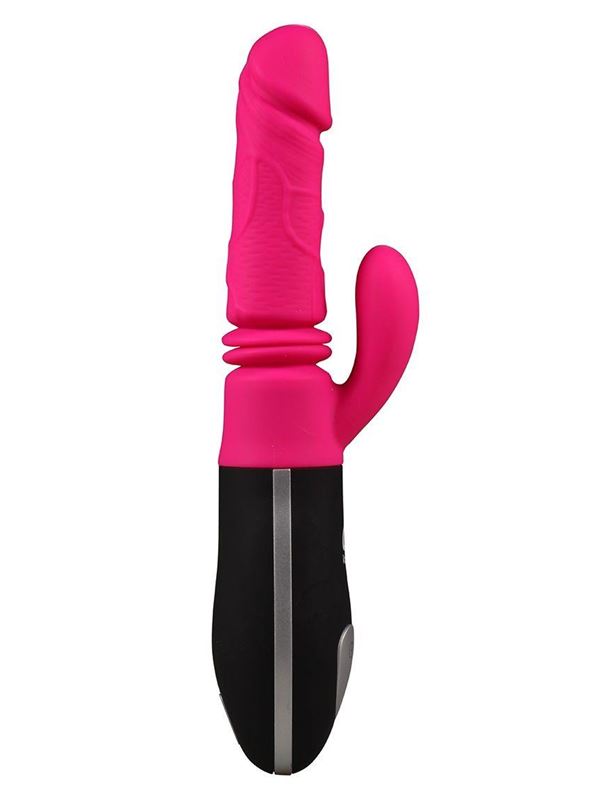Ярко-розовый вибратор кролик Pink Punch для зоны G (28,1 см)