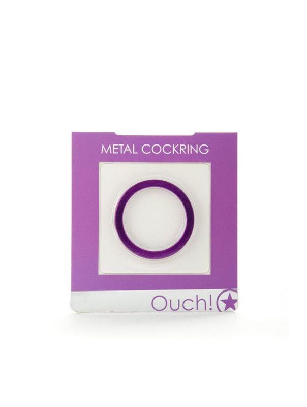 Фиолетовое металлическое эрекционное кольцо Metal Cockring