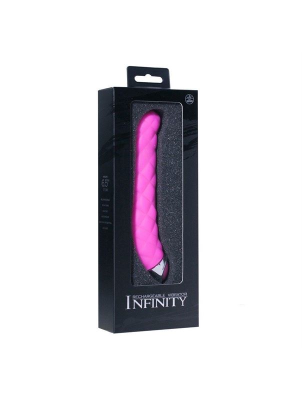 Розовый вибромассажер Infinity Textured Rechargeable G-Spot Vibrator - 17 см.