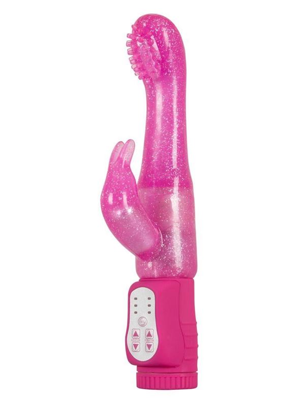 Розовый G-стимулятор с клиторальный отростком Rotating G-spot Rabbit - 25 см.