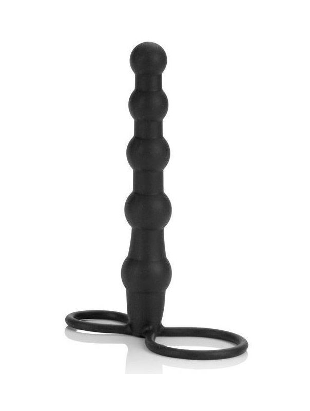 Насадка на пенис для двойного проникновения Silicone Beaded Double Rider (14 см)