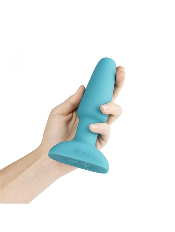 Голубая вибропробка с ротацией шариков RIMMING REMOTE CONTROL PLUG TEAL - 15,2 см.