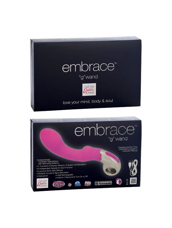 Розовый вибратор Embrace G-wand - 14 см. 