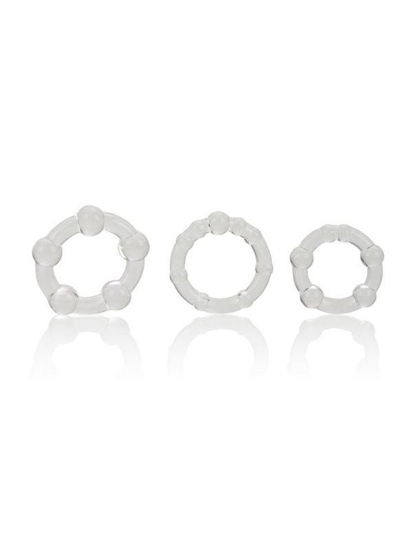 Набор из 3 прозрачных эрекционных колец различного диаметра Island Rings