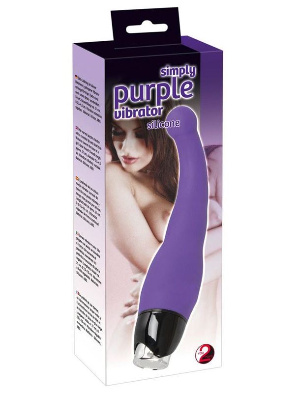 Фиолетовый вибратор для G-стимуляции Simply Silicone - 21 см.