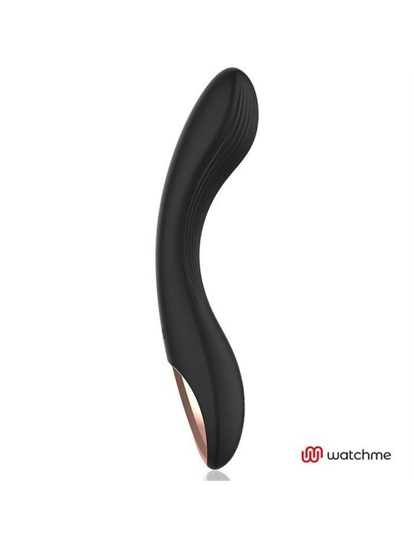 Черно-золотой вибратор с пультом-часами Anne's Desire Curve G-Spot Vibe Wireless Watchme (20,5 см)