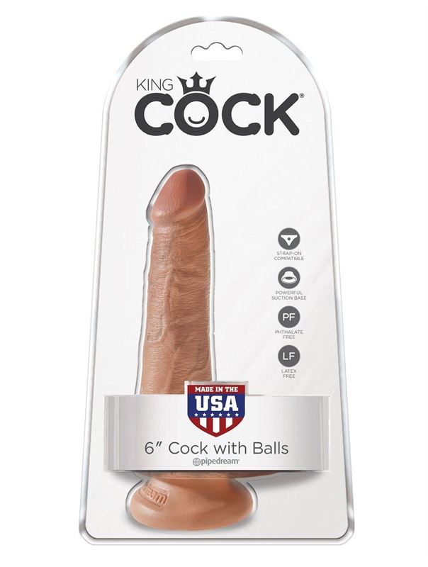Фаллоимитатор-мулат с мошонкой и присоской 6" Cock with Balls (17,8 см)