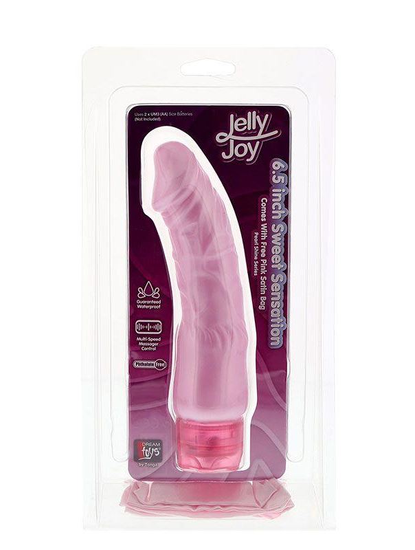 Розовый вибратор реалистичной формы JELLY JOY SWEET SENSATIONS - 16,5 см.