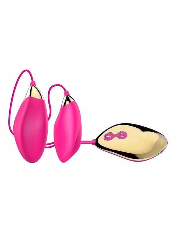 Парные розовые виброяца Sole Egg с пультом