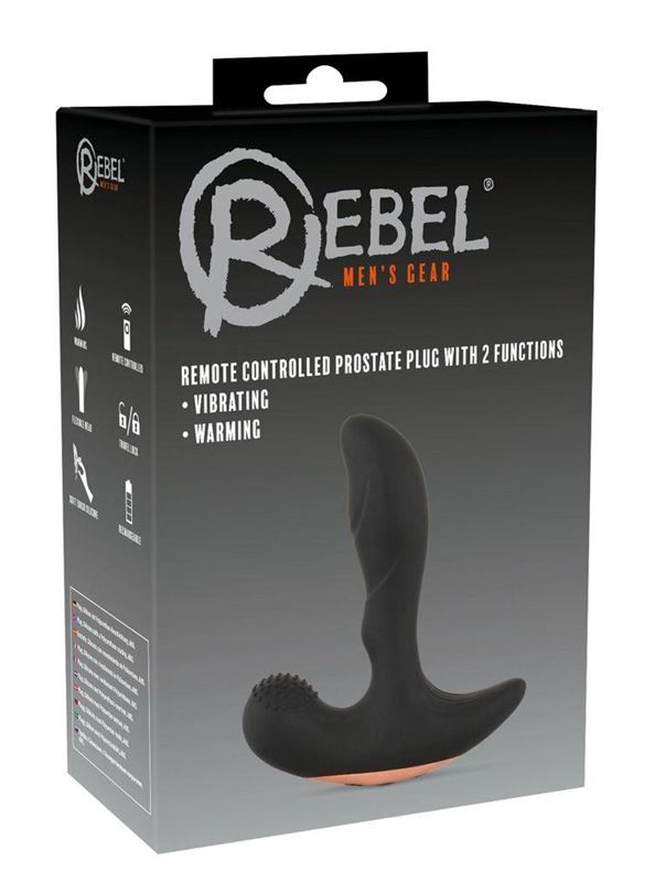Черный массажер простаты с вибрацией Remote Controlled Prostate Plug with 2 Functions (13,6 см)