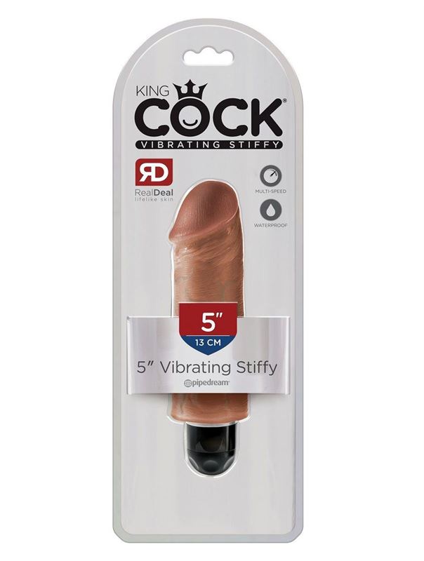 Кофейный вибратор реалистик 5" Vibrating Stiffy (16,5 см)