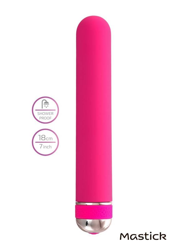 Розовый нереалистичный вибратор Mastick (18 см)