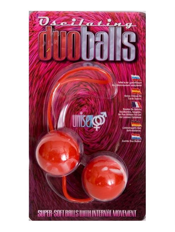 Красные мягкие вагинальные шарики Oscilating DuoBalls (3,5 см)