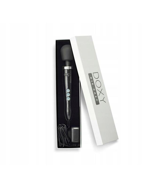 Черный вибратор Doxy Die Cast Wand Massager - 34 см.