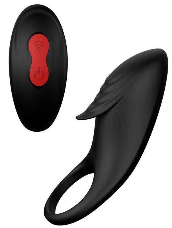 Черное эрекционное кольцо с вибрацией Rings of Love - Remote Cockring