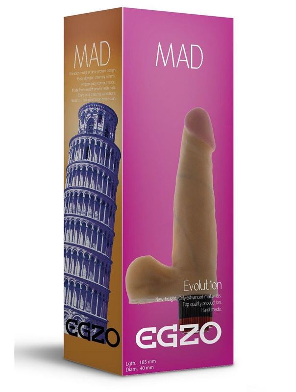Телесный реалистичный мультискоростной вибратор Mad Tower (18,5 см)