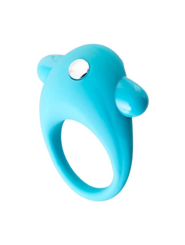 Голубое силиконовое эрекционное кольцо A-Toys - Cock Ring