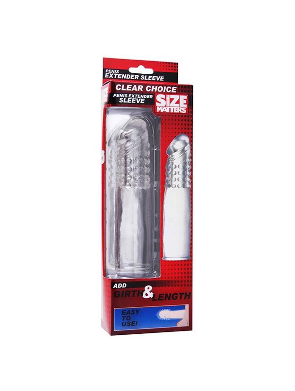 Прозрачная насадка с массажными точками Size Matters - 14 см.