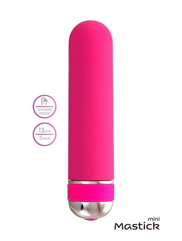Розовый нереалистичный мини-вибратор Mastick Mini (13 см)