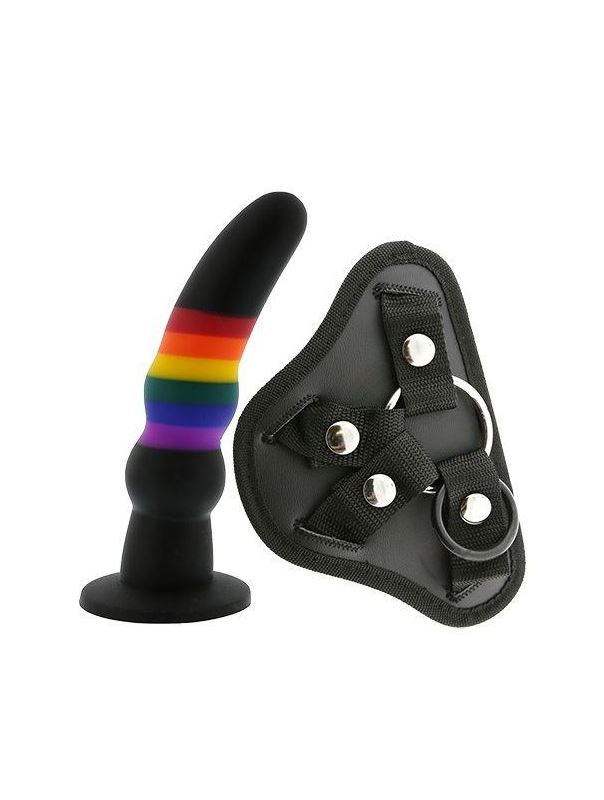 Черный женский страпон STRAP ON SOLID DILDO (17 см)