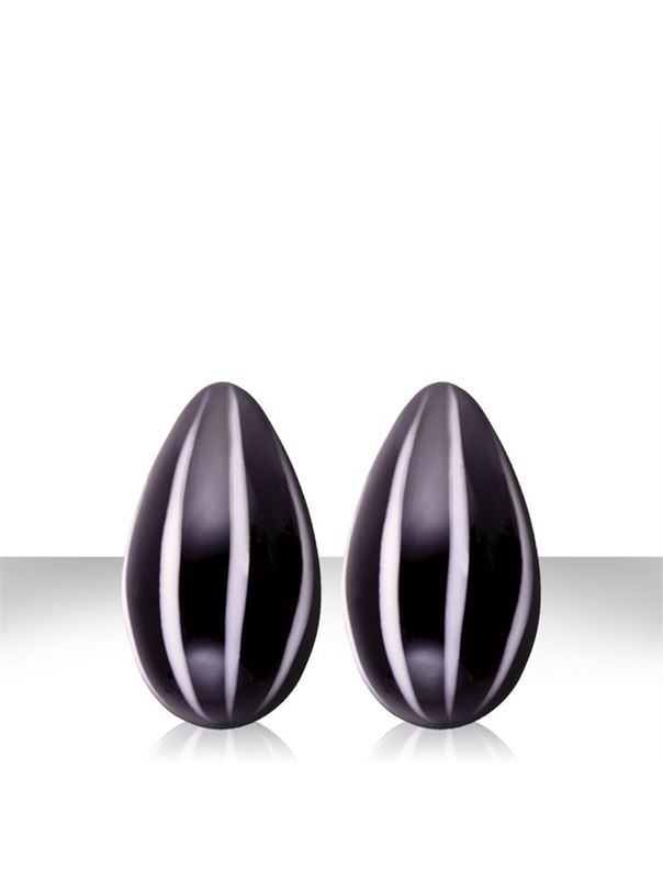 Черные стеклянные вагинальные шарики CRYSTAL KEGEL EGGS