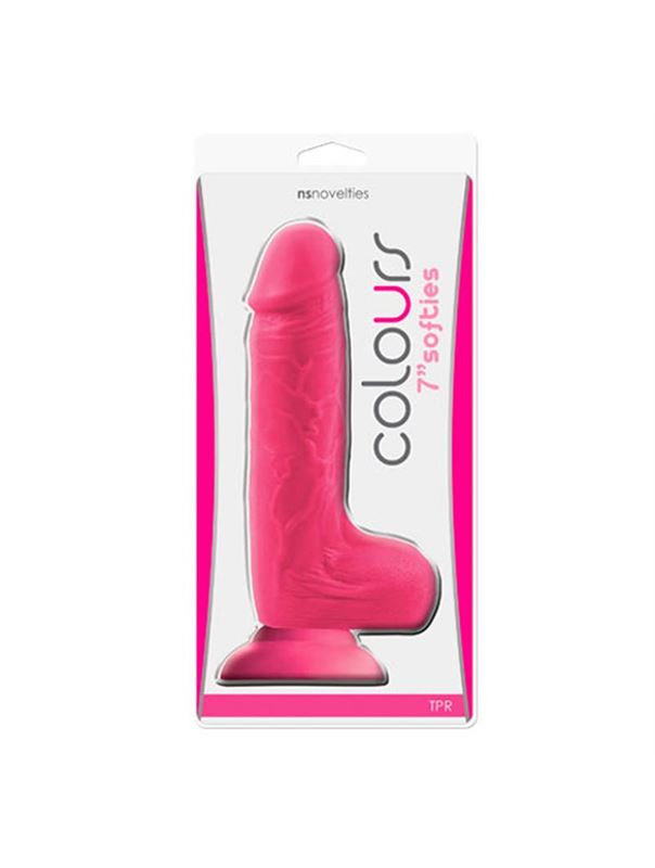 Розовый фаллоимитатор Colours 7 Softies (20,3 см)