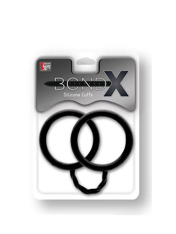 Чёрные силиконовые наручники BONDX SILICONE CUFFS