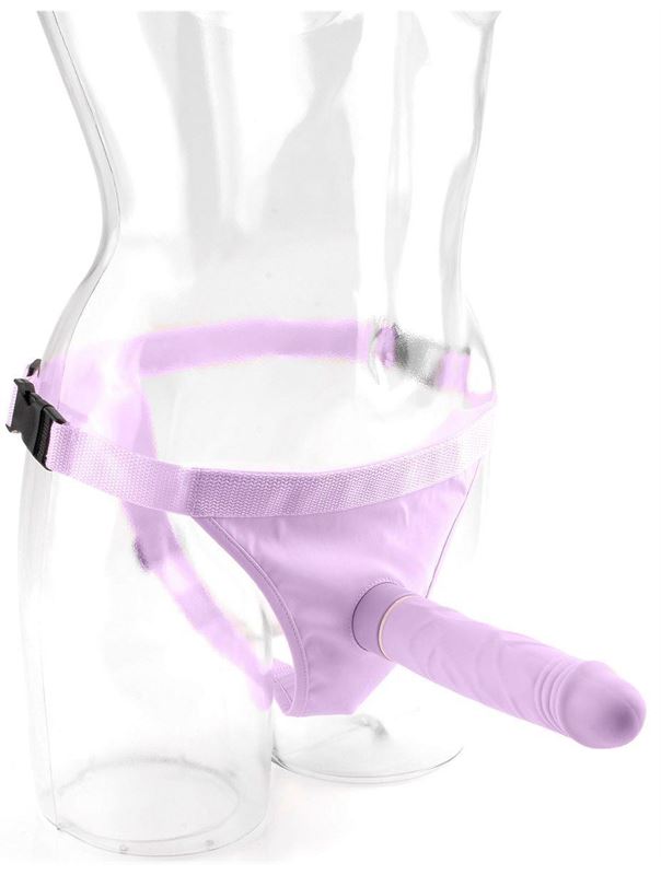 Фиолетовый страпон Tru-Fit Strap-On - 18 см.