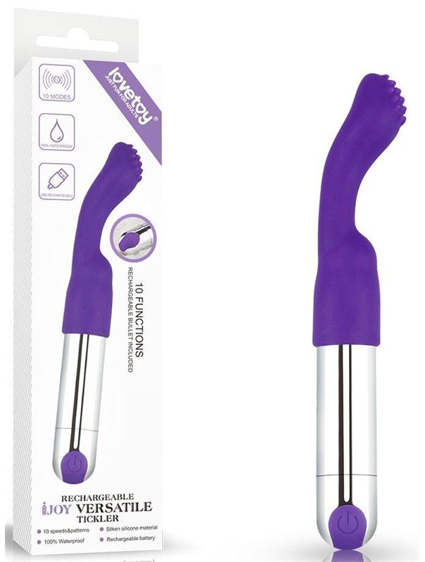 Фиолетовый перезаряжаемый вибратор Rechargeable IJOY Versatile Tickler (14,5 см)
