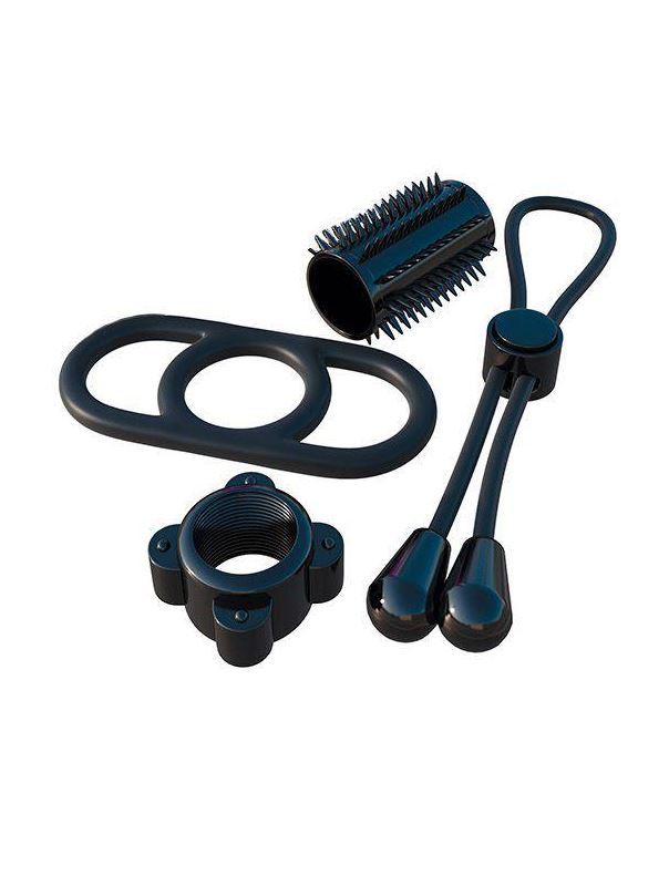 Набор черных эрекционных колец Party Pack
