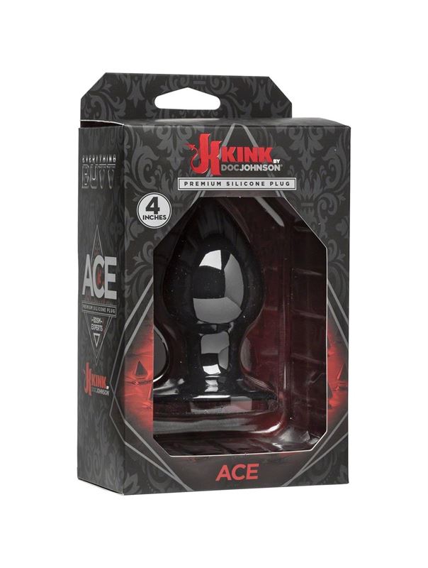 Чёрная анальная пробка Kink Ace Silicone Plug 4 - 10,16 см.