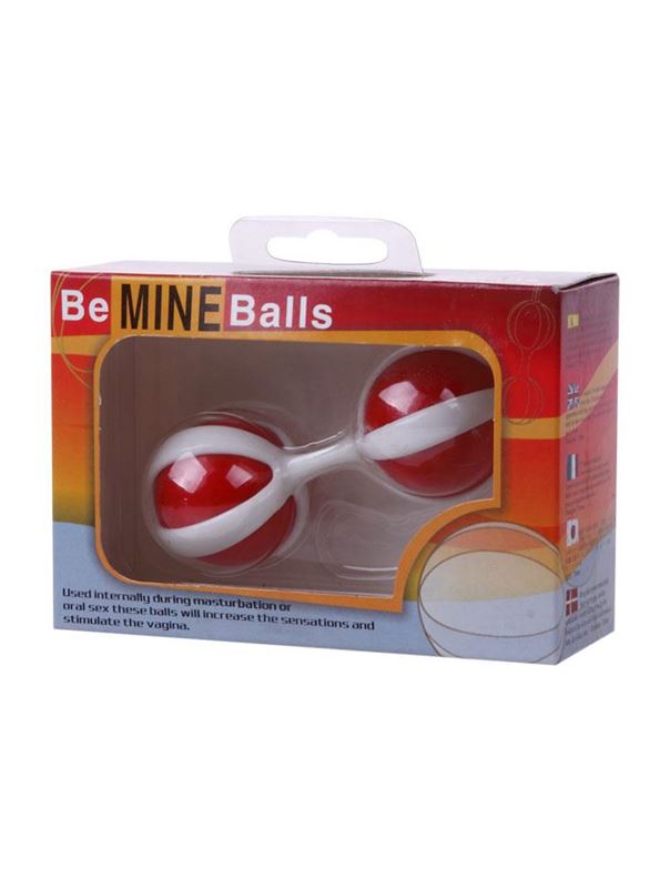 Красно-белые вагинальные шарики BE MINE BALLS