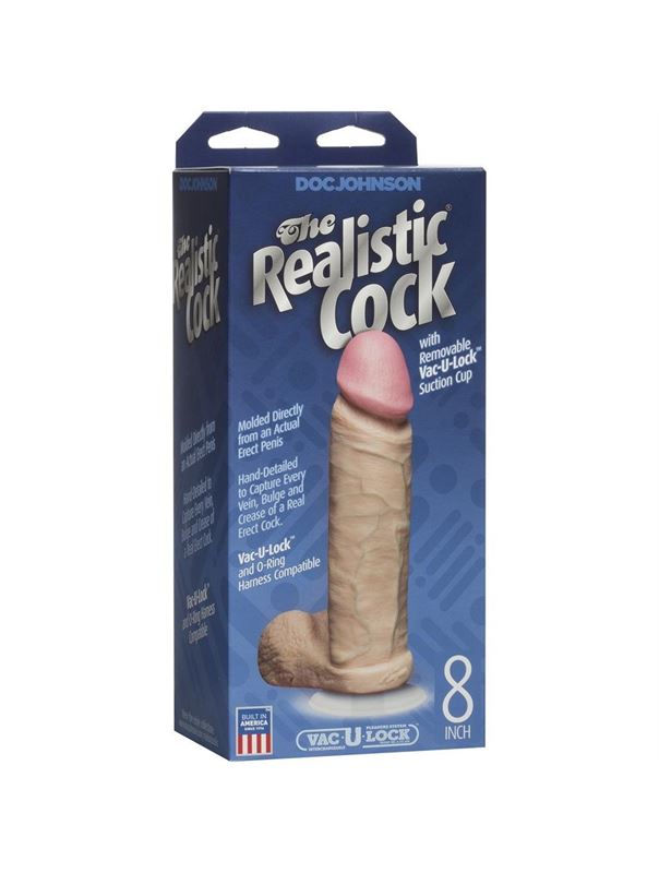 Телесный фаллоимитатор The Realistic Cock 8” with Removable Vac-U-Lock Suction Cup (22,3 см)