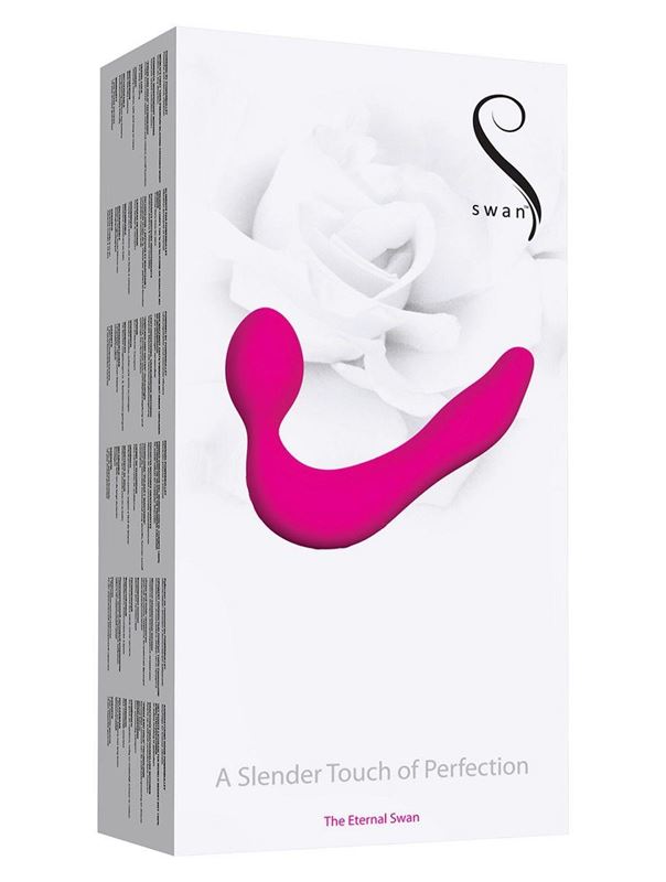 Безременной перезаряжаемый страпон Eternal Swan с вибрацией - 16,8 см.