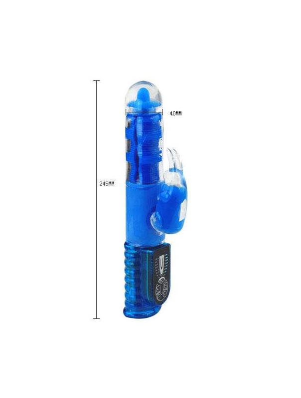 Синий хай-тек вибромассажёр Love Stroker Blue - 24,5 см.