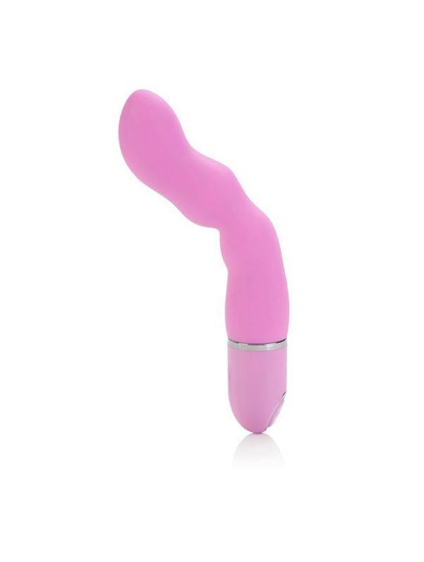 Розовый гнущийся вибромассажер 10-Function Silicone Pleasure Bendie Wavy G s - 17,75 см.