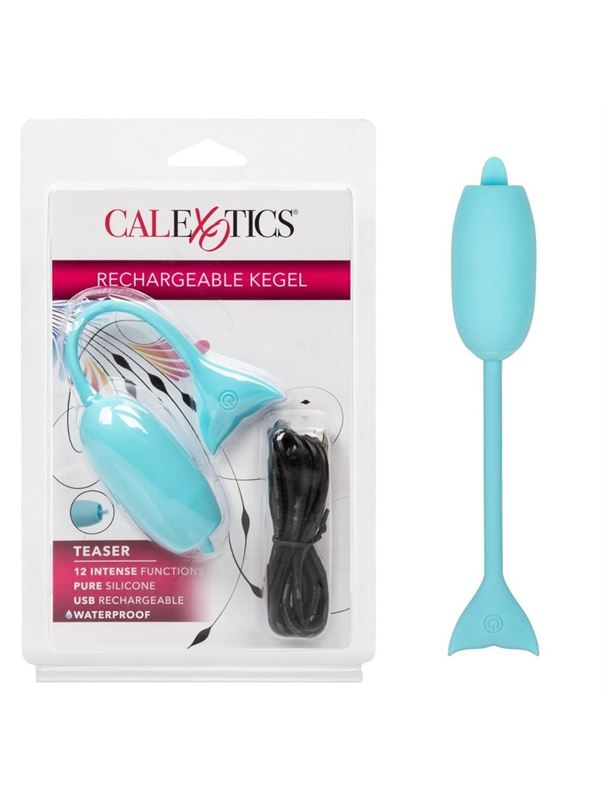Голубой вибромассажер-яйцо Rechargeable Kegel Teaser