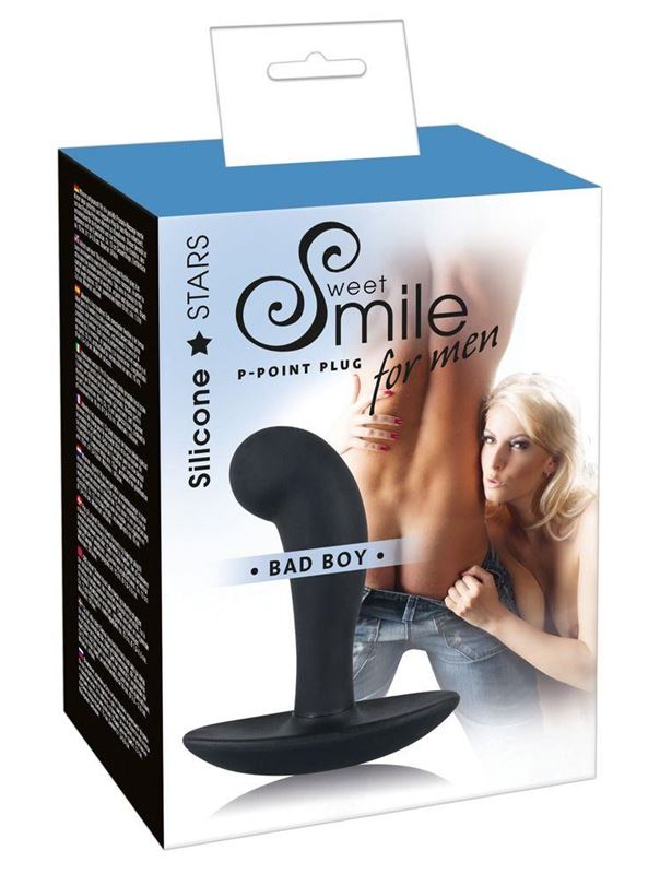 Чёрный анальный массажер простаты Smile Bad Boy - 13 см.