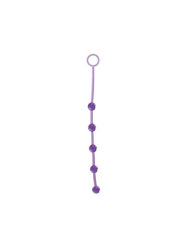 Фиолетовая анальная цепочка с 5 шариками JAMMY JELLY ANAL 5 BEADS VIOLET - 38 см.