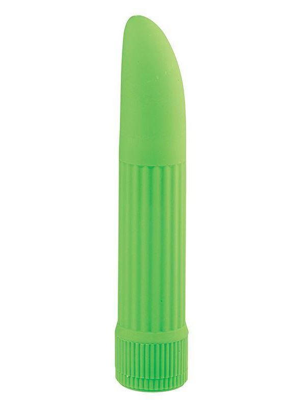 Классический зелёный вибратор BASICX MULTISPEED VIBRATOR GREEN 5INCH - 13 см.