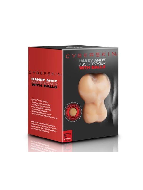 Реалистичный мастурбатор-попка с мошонкой Handy Andy Ass Strocker With Balls - 12 см.