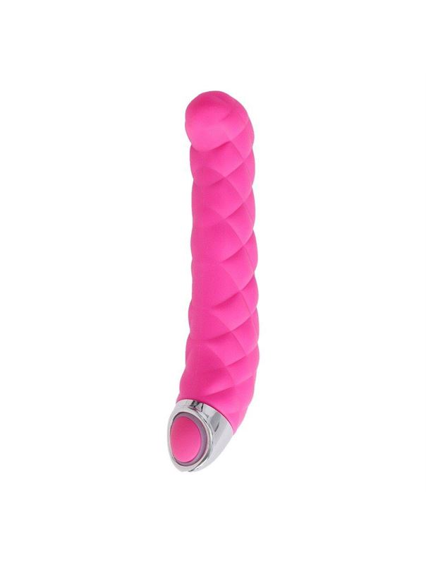 Розовый вибромассажер Infinity Textured Rechargeable G-Spot Vibrator - 17 см.