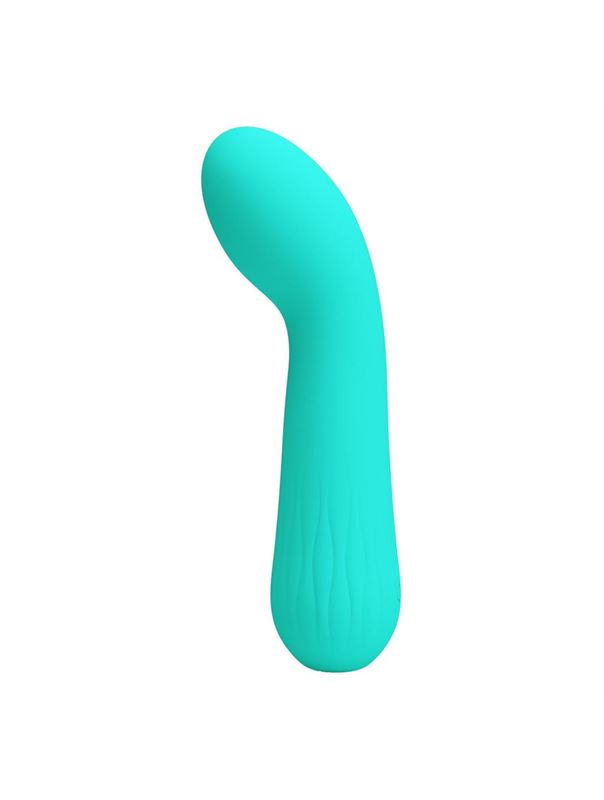 Бирюзовый изогнутый вибратор Faun (15 см)