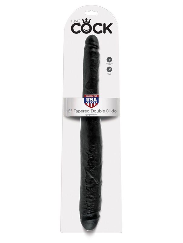 Чёрный двусторонний дилдо 16" Tapered Double Dildo (40,6 см)
