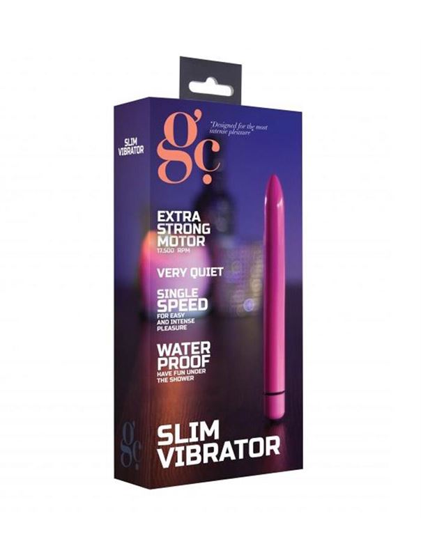 Фиолетовый тонкий вибратор GC Slim Vibe (16,5 см)