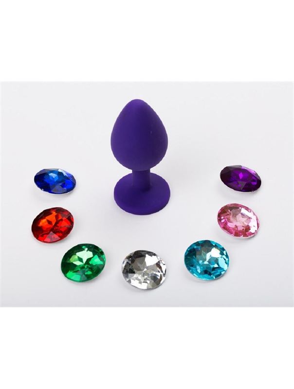 Фиолетовая силиконовая пробка с 7 сменными кристаллами (8,2 см)