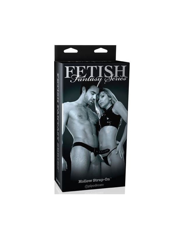 Черный полый страпон унисекс Hollow Strap-On (14,5 см)